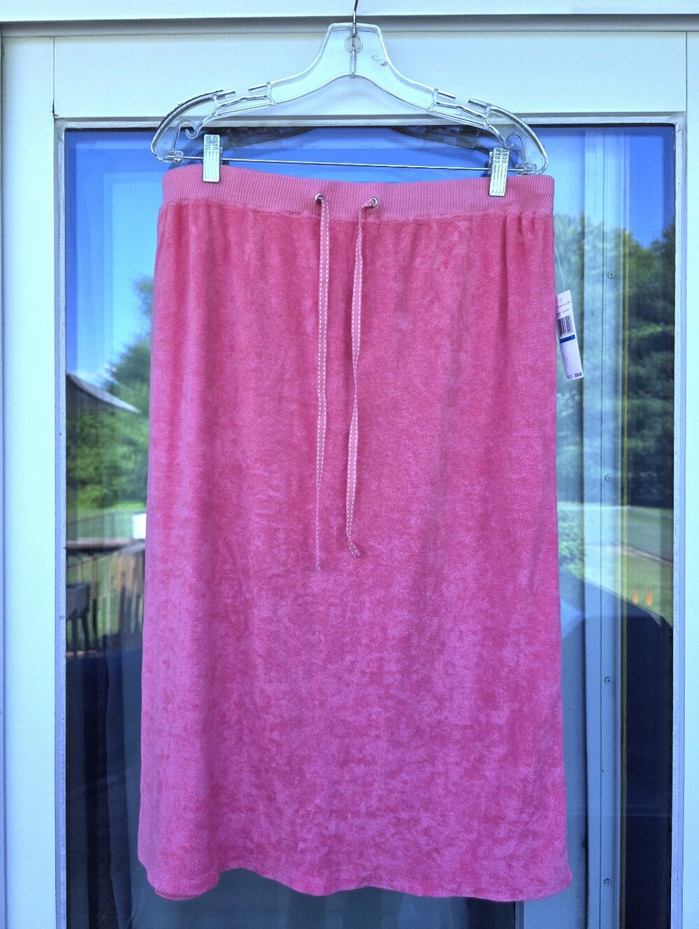 NWT Nautica Coral Pink Terry Cloth Drawstring  Bathrobe Swimsuit Cover Up XL